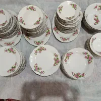ظروف چینی گل قرمز