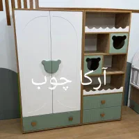 تخت خواب نوزاد نوجوان مدل چوب و رنگ سبز  آرکا چوب|تخت و سرویس خواب|کرمانشاه, |دیوار