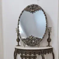 آینه و شمعدان و میز برنجی /کاملا نو /مناسب جهیزیه