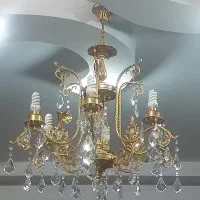 ۲عدد لوستر برنجی آب طلا|لوستر و چراغ آویز|تهران, آهنگ|دیوار