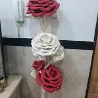 گل رز کنار سالنی چراغ دار