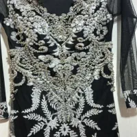 لباس مجلسی مشکی نقره ای سایز ۳۶