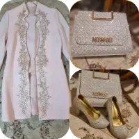 کت شلوار سه تیکه عروس به همراه کیف کفش