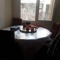 میز ناهارخوری گرد با ۴ صندلی چوبی اصیل گردو