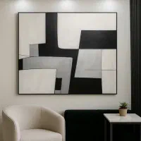 تابلو مینیمال سیاه و‌سفید، نقاشی دیواری مدرن|تابلو، نقاشی، عکس|تهران, مهران (سیدخندان)|دیوار