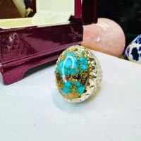 انگشتر فوق کلکسیونی سنگ فیروزه آبی اصل سلطنتی اعلا|بدلیجات|تبریز, |دیوار