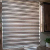 پرده زبرا رنگ طوسی