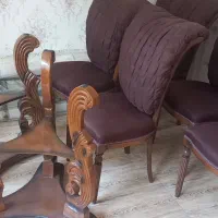 میز وصندلی نهار خوری ۶نفره چوب راش|میز و صندلی غذاخوری|سنندج, |دیوار