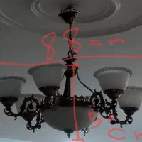 لوستر ۷ شاخه ۹ شعله فلزی طرح برنز