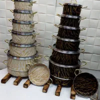 سرویس قابلمه ۱۴پارچه طرح ماربل مارک و برند شارنیک|ظروف پخت‌وپز|مرند, |دیوار