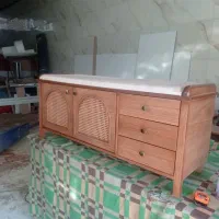 جاکفشی نیمکتی مدرن با روکش چوب بلوط|جاکفشی، کمد، دراور|بهارستان, |دیوار