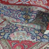 جفت قالی کارکرده کرمان 12متری رج40سالم خابدار|فرش|تبریز, |دیوار