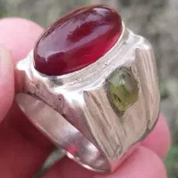 انگشتر نقره قدیمی زبرجد و عقیق|جواهرات|بندرعباس, |دیوار