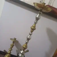 قلیون برنجی با شیشه طرح سنتی