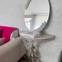 آینه وشمعدان همراه باکنسولش|مبلمان خانگی و میز عسلی|فسا, |دیوار