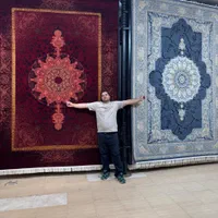 فرش ماشینی درخت زندگی لاکی سبز ۱۲ متری|فرش|شیراز, قلات|دیوار