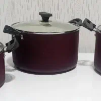 سرویس ظرفای نسوز و نچسب3تایی با مایتابه چهارتایی