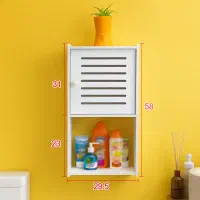 نظم دهنده لوازم نظافت درب دار سه طبقه دیواری شلف