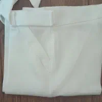 مانتو کتی زرد وشلوارسفید