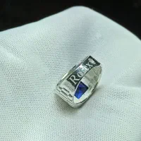 انگشتر نقره برند رولکس یاقوت کبود طبیعی رویال بلو|جواهرات|تهران, چیذر|دیوار