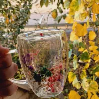 لیوان پیرکس گلدار دسته دار|ظروف سرو و پذیرایی|اردبیل, |دیوار
