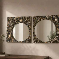 دو عدد آینه دکوراتیو دست ساز