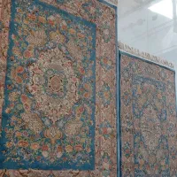 قالیچه ماشینی آبی درباری