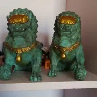 مجسمه برنز شیر فو‌