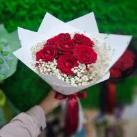 گل رز طبیعی قرمز شاخه ایی 80