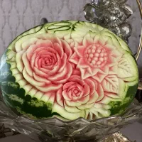 حکاکی هندوانه سبد میوه ویژه شب یلدا