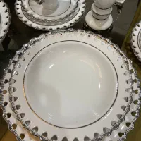 سرویس چینی خارجی ۱۲ نفره غذا و صبحانه خوری نقره ای|ظروف سرو و پذیرایی|تهران, شهرک آزادی|دیوار