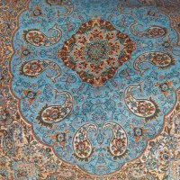 پارچه ترمه فیروزه ای|رختخواب، بالش، پتو|یاسوج, |دیوار