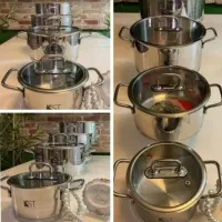 سرویس ۸پارچه وقابلمه تابه تکی استیل کفچدن سنگینKST