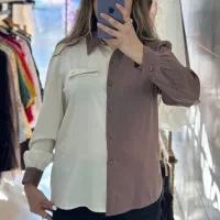 شومیز ساتن دو رنگ