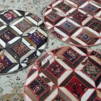 پوست و فرش دستباف قابی دایره قطر یک متر