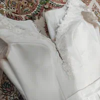 لباس عروس ساتن آمریکایی نو نو همراه دو عدد شنل|لباس|قم, خاکفرج|دیوار