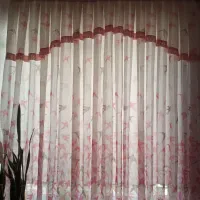 دوعدد پرده حریر سالم وتمیز