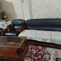 مبل راحتی سالم سالم هفت نفره با میز وسط ویک عسلی