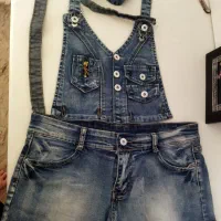 ست شورتک و‌پیشبند جین نو و سالم