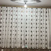 پرده آماده شده به همراه چوب و ریل و نوار کامل