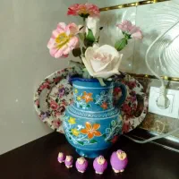 پارچ سفالی گلدار