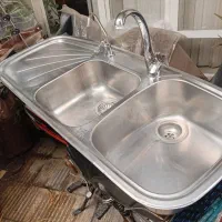 سینک دو قلو البرز  با شیر آلات