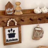 شلف دیواری چوبی آویز دار