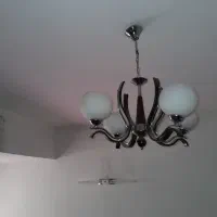 لوستر چوبی ۴شعله|لوستر و چراغ آویز|رباط‌کریم, مسکن مهر آبشناسان|دیوار