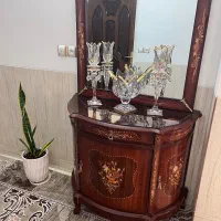 کنسول معرق چوب راش و میز تلویزیون ست