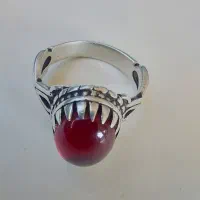 انگشتر مردانه نقره  یاقوت سرخ شمش آلمان ۹.۶۶ گرم