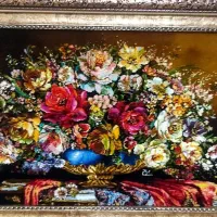 تابلو گل نامزدی کد17 دستبافت و ابریشم دار|تابلو فرش|تبریز, |دیوار