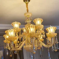 لوستر ۱۲ شاخه  کریستالی