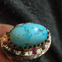 انگشتر فیروزه نیشابوری با رکاب دست ساز