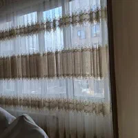 پرده کتان آماده به همراه شال مخمل